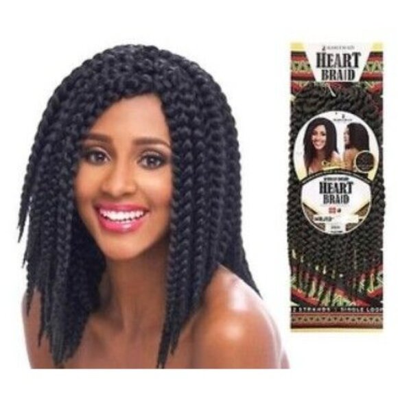 Crochet Braid Hair 7 Packs Kanekalon 12" Heart Braid Hair Extensions - Picture 2 of 13
